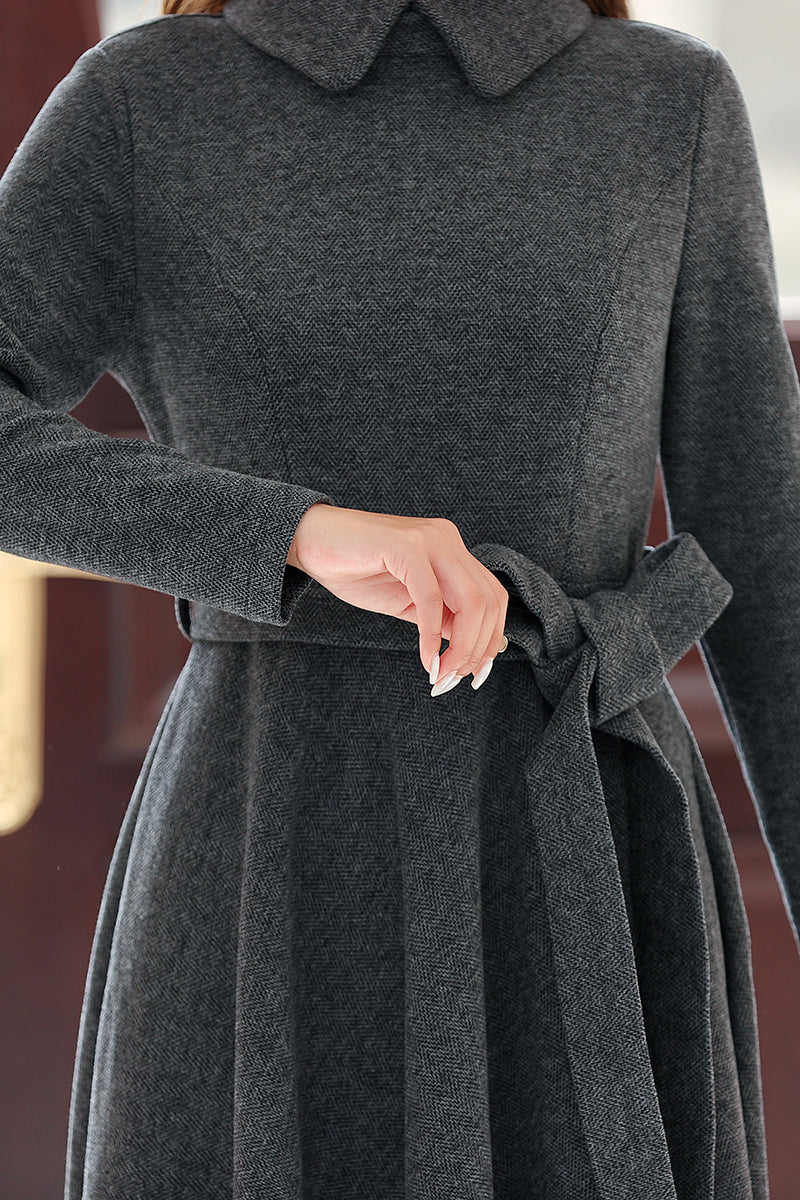 Turtleneck Sweater Dress Elegant Long Sleeve Solid Dress - Temu
